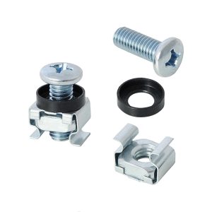 Vis+ écrou + rondelle noir M6 (clip) pour armoires