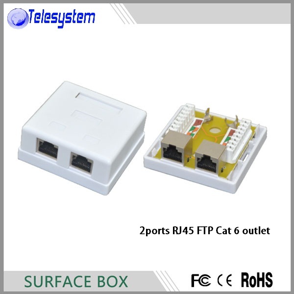 Boîtier Prise Murale RJ45 Double Port CAT 6A - 67x62x27 Mm, Pour Installation Réseau Ethernet