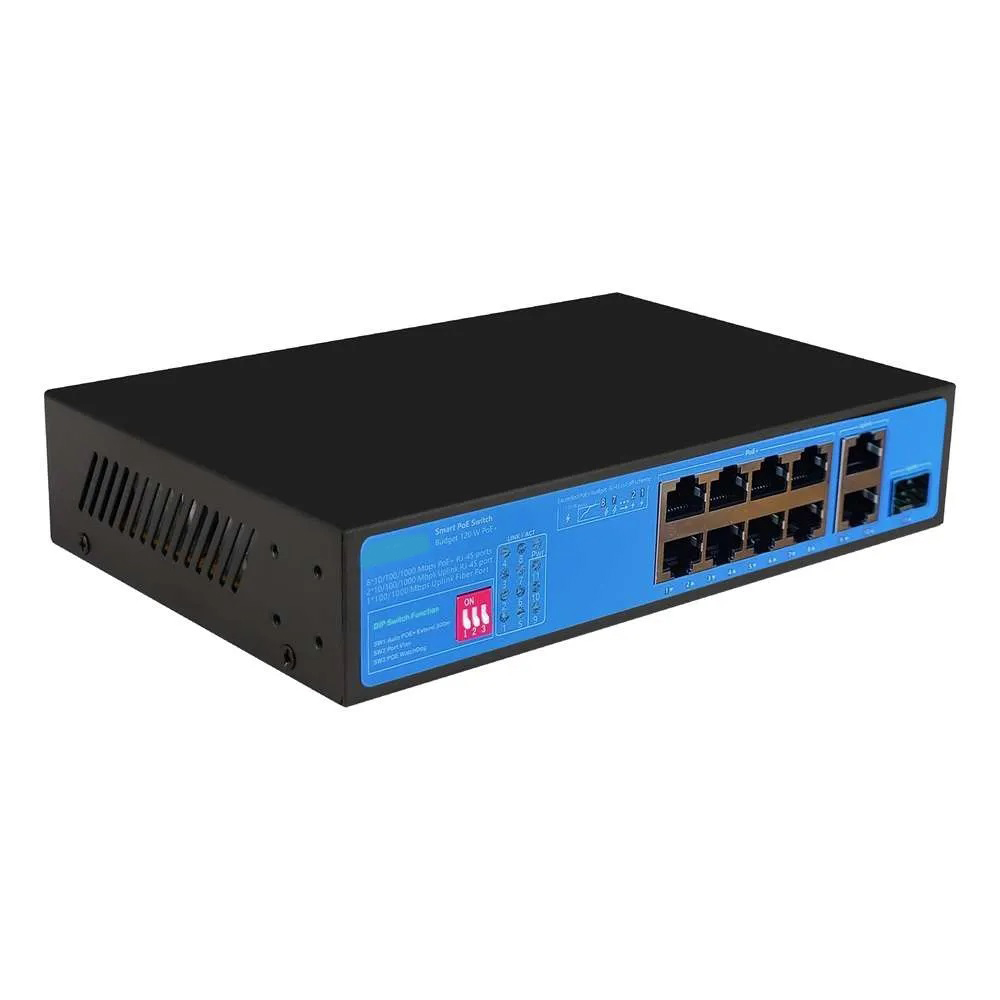  YuanLey 8-Port PoE Switch Gigabit- Waterproof Outdoor